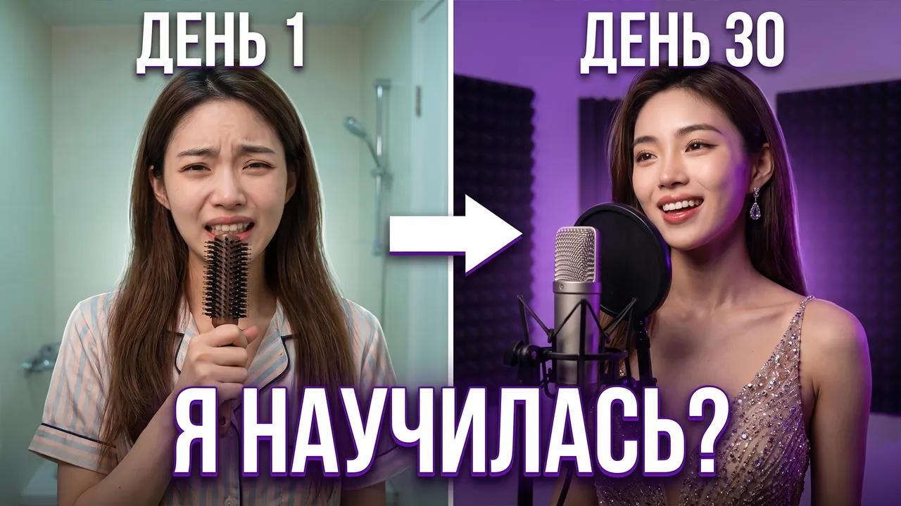 Превью «Училась петь 30 дней до и после» – профессиональный режим